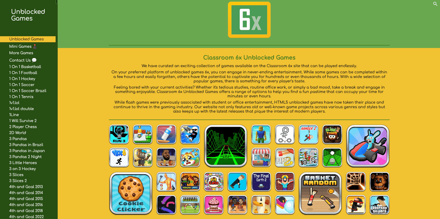 Unblocked 6x: Play Games Without Restrictions